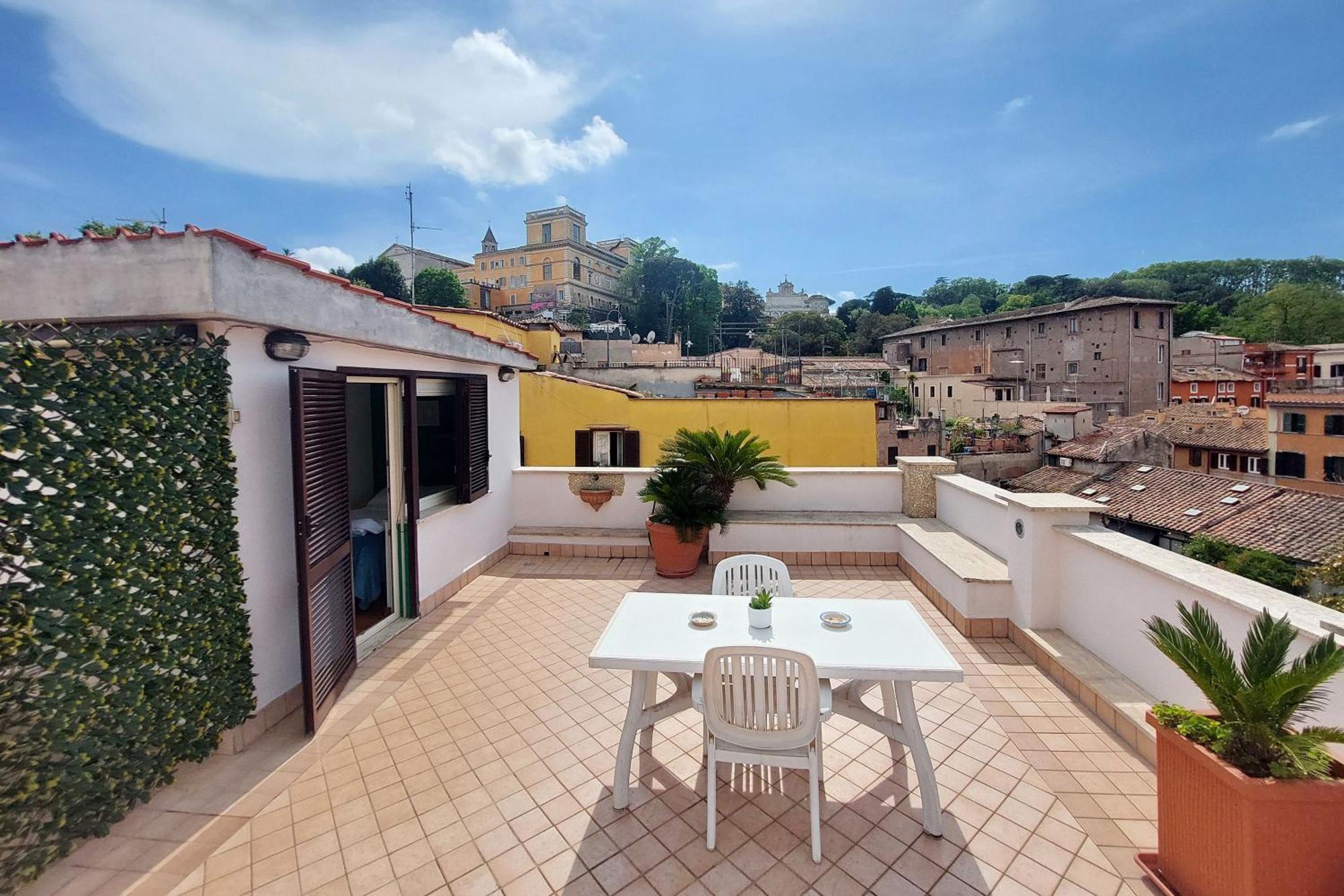 Rum i privatbostad Magic Trastevere On Roof Terrace Rom